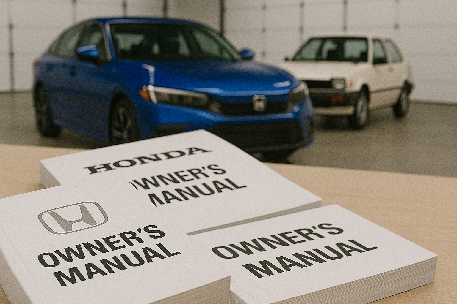 Modern Honda Manuals on Desk